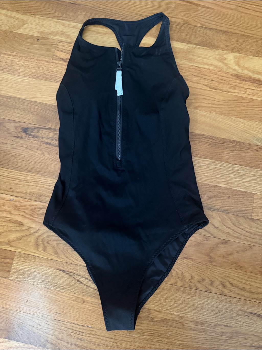 Fabletics Black Racerback One-Piece With Front Zip